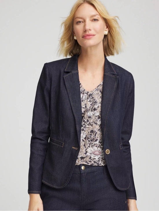 White House Black Market Jackets & Blazers - White House Black Markets Women's Dark Indigo Denim Blazer Jacket